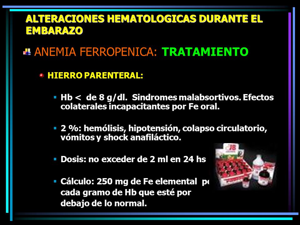 tratamiento de la anemia en el embarazo